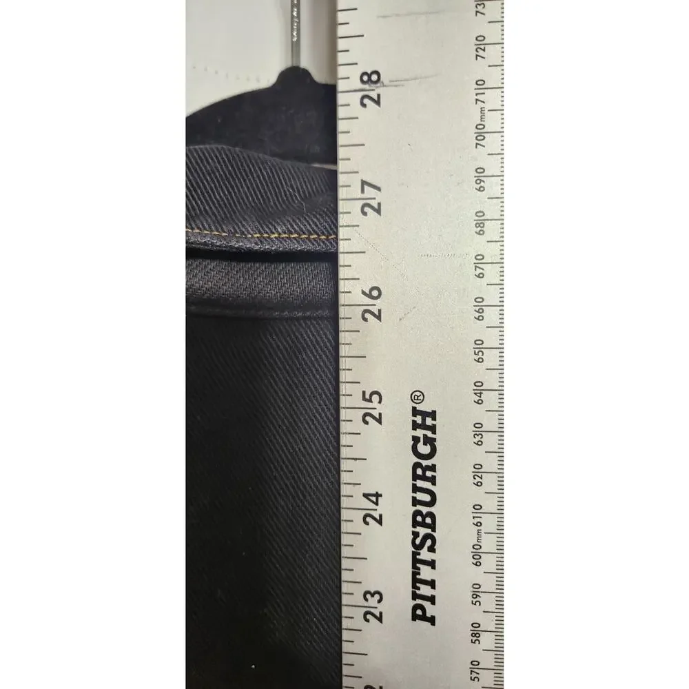 Vintage Levis Mens Black Denim Trucker Flannel Lining‎ No Size Tag SEE PICS!!!